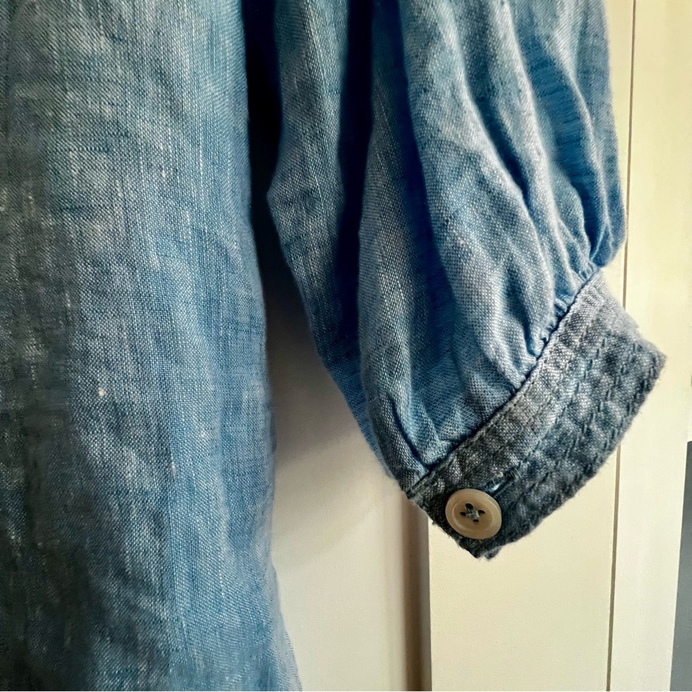 Talbots Linen Button Back Blouse - Picture 5 of 7